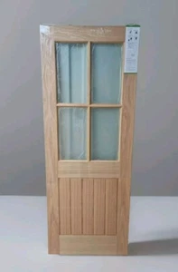 Oak Mexicano 4 Light Bevel Glazed / Suffolk / Cottage / Dordogne Internal Door - Picture 1 of 8