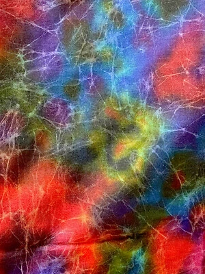 Tecido de algodão puro 7 jardas vintage 1994 Batiks tie dye neurônios tie-dye 7 jardas - Imagem 1 de 4