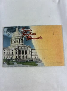 Greetings From Scenic Southern Minnesota Linen Fold Out Postcard 18 Pictures - Picture 1 of 7