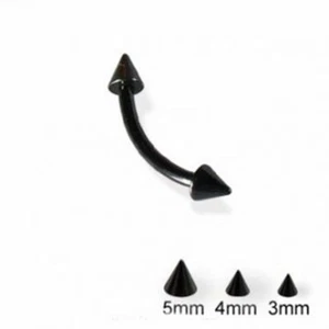 Curva de torre para cejas con picos 4 mm calibre 16 3/8" titanio negro barra IP - Imagen 1 de 3