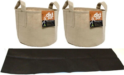 Aquaponic Lynx Capillary Mat and Two Hydrofarm 7 Gal Tan Dirt Pot, 3 pc Bundle - Image 1 of 4