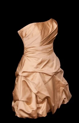Vestido de Dama de honor David's Nupcial Caramelo Beige Sin tirantes talla 8 84091 Foto 1 de 4