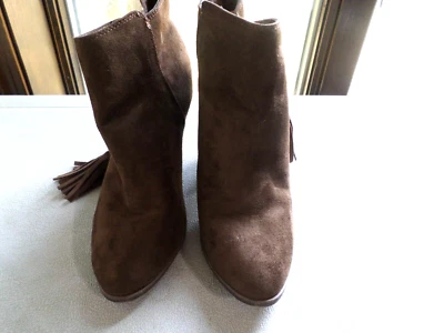 MERONA - Brown Suede Zipper Ankle Boots - 7 - Imagem 1 de 4