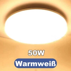 Lámpara de techo LED redonda de 50W Lámpara de techo Lámpara de baño Salón Cocina Pasillo Blanco cálido - Imagen 1 de 12