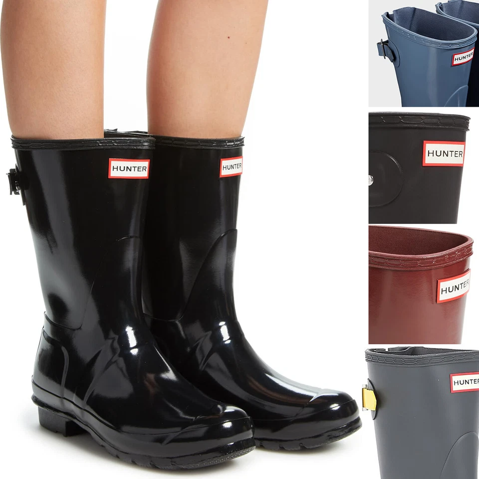 Women Hunter Boots Original Back Adjustable Short Boots Mid Calf Rain Boots NEW - Image 1 of 1