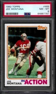 PSA 8 - 1982 Topps #489 Joe Montana IN-ACTION San Francisco 49ers HOF - Picture 1 of 2