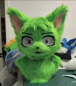 Long Fur Husky Dog Fox Mascot Head Party Halloween Fur Cosplay (Head) - Picture 1 of 5