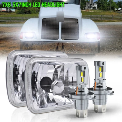 Par de faros LED HI/LO DRL 1997-2010 para Kenworth T300 DOT 7x6" 5x7 pulgadas Foto 1 de 4