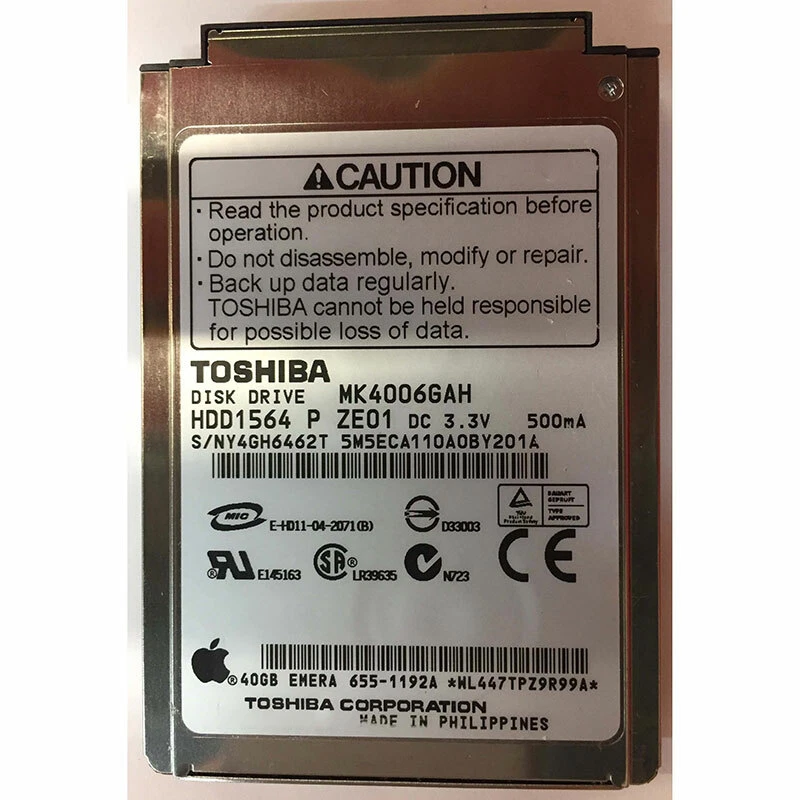 655-1192A - Apple 40GB 5400 RPM IDE 2.5" HDD - Image 1 of 1
