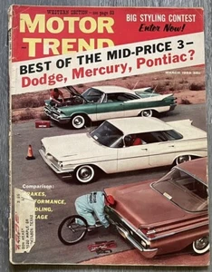 March 1959 MOTOR TREND ~ Dodge Mercury Pontiac comparison444 test; JAGUAR XK-150 - Picture 1 of 12