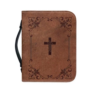 Bible Cover Case Bag for Men Women PU Leather Bible Carrying Case with Handle - Imagen 1 de 16