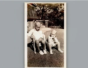Antique 1940's Brothers in the Sun Black & White Photography Photo - Picture 1 of 2