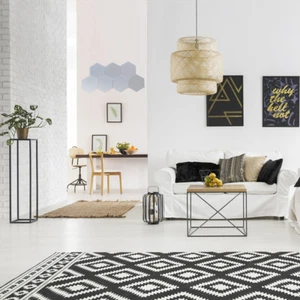 12pcs Hexagonal Acrylic Mirrors Wall Stickers Home Decor Living Room DIY Modern - Picture 1 of 12