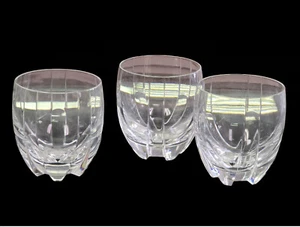 BACCARAT CRYSTAL NEPTUNE DOUBLE OLD FASHIONED TUMBLER GLASS ( 3 pcs) 3 5/8" - Picture 1 of 17