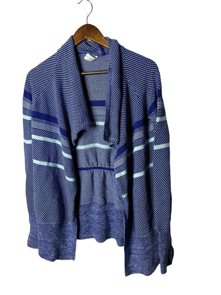 IVIVVA LULULEMON NIÑAS TALLA 14 FRENTE ABIERTO CÁRDIGAN SUÉTER - azul blanco Foto 1 de 2