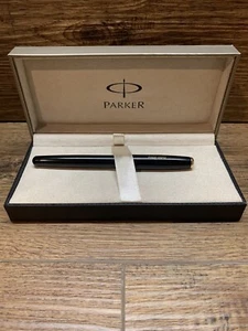 Parker Ballpoint Pen With Box & Advertising Mercury Associates Black And Gold. - Picture 1 of 8