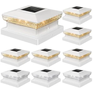 Solar Post Cap Light, 4x4 5x5 Fence Post Solar Light for Wooden/Vinyl, IP64 &... - Picture 1 of 7