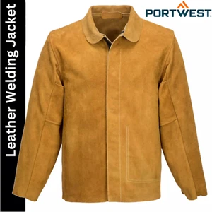 Portwest Leather Welders Welding Jacket Class 2 Heat Flame Resistant Coat SW34 - Picture 1 of 10