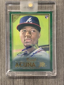 RONALD ACUNA JR 2018 TOPPS GALLERY RC GREEN AUTO AUTO 84/99