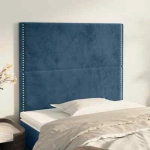 Kopfteile 2 Stk. Dunkelblau 100x5x78/88 cm Samt - Bild 1 von 8