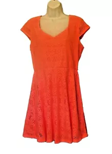 Spitzenkleid L Junior 11 13 korallenrosa Strick Flügelärmel ohne Grenzen Polyester - Bild 1 von 9