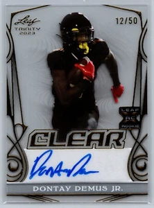 Dontay Demus Jr. Auto Gold Clear #12/50 2023 Leaf Trinity - Picture 1 of 2