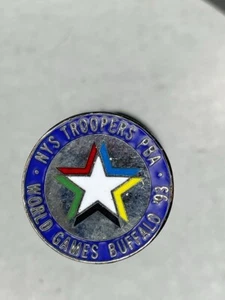 NYS Troopers PBA Wold Games Buffalo 93 Polizei Mütze Anstecknadel - Bild 1 von 2
