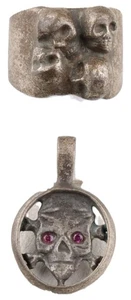 Halloween Primera Guerra Mundial Gótico Segunda Guerra Mundial Anillo Calavera Huesos Segunda Guerra Mundial Gótico Brutal Primera Guerra Mundial Esqueleto Muerte - Imagen 1 de 13