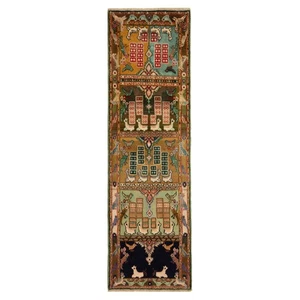 Tabriz 228x68 cm Handgeknüpfter Perserteppich Orient Wolle Carpet Läufer Braun - Bild 1 von 10
