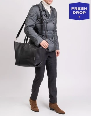 RRP€1700 MONTBLANC Leather Tote Bag Large Logo Emblem Detachable Strap Zipped - Image 1 of 4