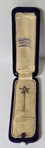 Antique Victorian Starburst Stickpin In Solid 10K Gold & Seed Pearls 2.5" In Box - Picture 1 of 8