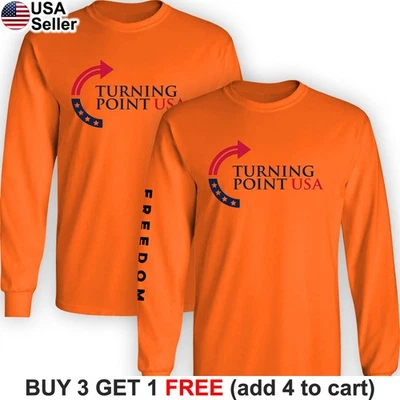 Camiseta Charlie Kirk Turning Point EE. UU. Manga Larga Política Patriótica BCC07 Foto 1 de 4