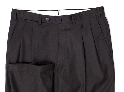 Pantalones de Lana Ermenegildo Zegna Dk Marrón/Taupe Peso Tropical 35 x 31 LIMPIOS Foto 1 de 4