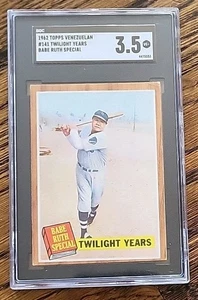 BABE RUTH Venezuelan 1962 Topps Venezuela Recent SGC 3.5 Yankees Scarcity - Picture 1 of 2