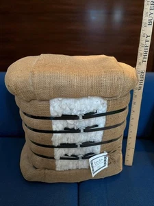 Sgabello/seduta grande Bale of Cotton 15x15x10 "Carolina Cotton" Burlap - Foto 1 di 10