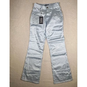 Platini Jeans Cougar hellblau All Over Logo Print Schlagjeans Gr. 27 - Bild 1 von 14