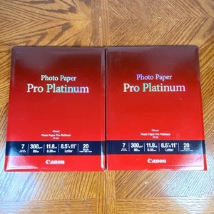 2 Stück ~ Canon Fotopapier Pro Platinum 8,5 x 11 glänzend PT-101 ~ 20 Blatt - Bild 1 von 5