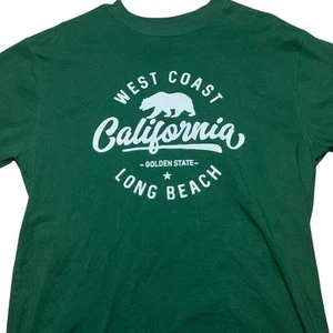 Camisa de Playa Larga California West Coast Bear Camiseta Gráfica Talla Grande Verde - Imagen 1 de 6