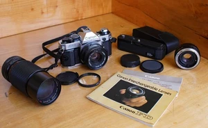 Canon AE-1 Program 35mm Film Camera w/ 50mm F1.8 Lens w/ Extras Working Well KE9 - Bild 1 von 10