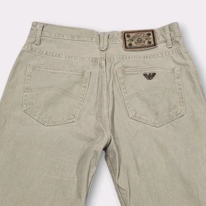 Jeans Armani Azul Verdadero Para Hombre Beige W32 L42 Denim Hecho en Italia De Colección - Imagen 1 de 19