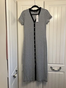 F&F Tesco Black / White Stripe Rib Dress Size 10 , This Seasons New With Tag - Picture 1 of 5