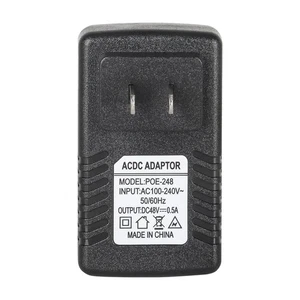 US Plug 48V-0.5A Wall Plug POE Injector Ethernet Adapter IP Phone/Camera PSU - Picture 1 of 10