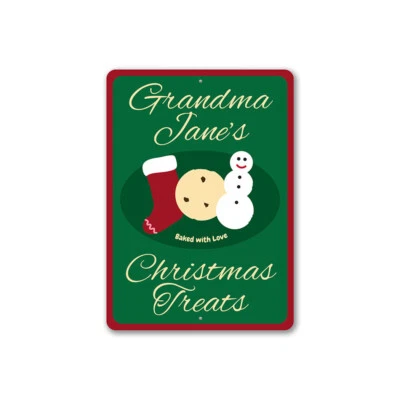 Christmas Cookies Sign, Custom Merry Christmas Aluminum Metal Decor Sign Foto 1 de 4