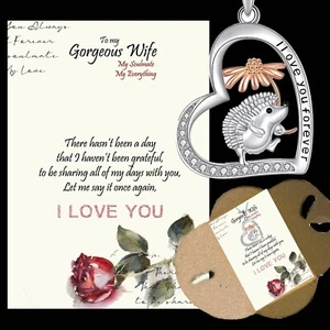 wife Gifts For her Necklace Love You Silver Gifts Jewellery Chain Birthday - Picture 1 of 8