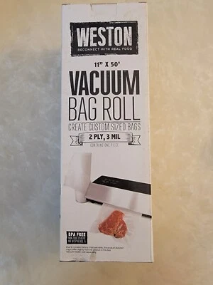 Weston Vacuum Sealer Roll. 11 in x 50 ft Roll. Create Custom Sizes. New In Box - Image 1 of 4