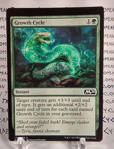 GROWTH CYCLE mtg OFFCENTER Error M20 Magic Core Set 2020 1 Common Miscut - Picture 1 of 2