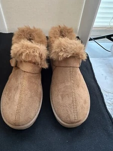 Forever Boots Womens Snow Brown Fur Trim Comfort Buckle Strap Casual Ankle Top 7 - Picture 1 of 4