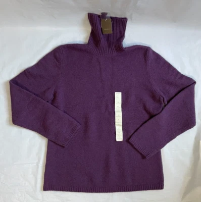 NUEVO SUÉTER JERSEY JERSEY MANGA LARGA CUELLO TORTUGA MERONA XL PUNTO RITZ PÚRPURA Foto 1 de 4