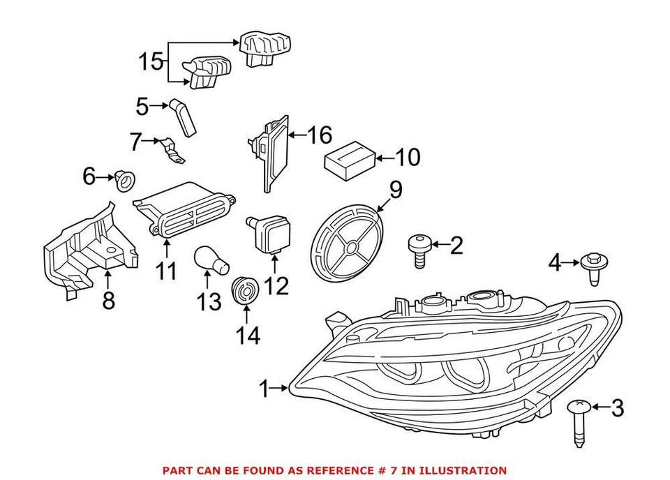 Cubierta de faro delantero original OEM para BMW 63117217008 Foto 1 de 1