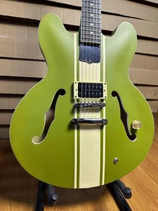 IN STOCK ES 335 Green matte unique style Electric Guitar Semi-hollow body - Picture 1 of 17